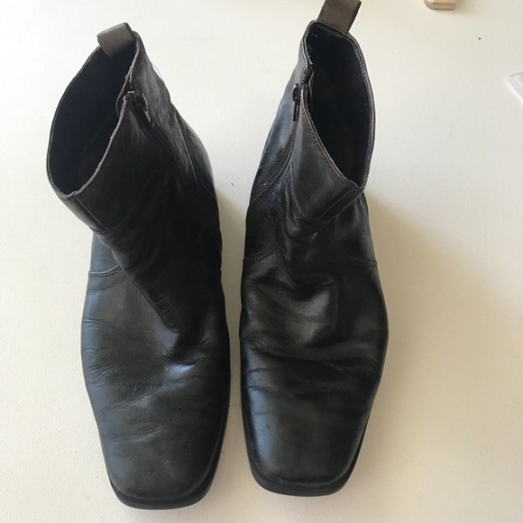 Rockport Men Black Leather Boots Size 8.5